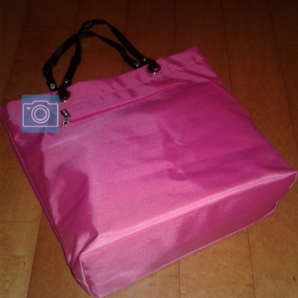 Authentic Moschino Cheap And Chic Leather Trim Nylon black pink tote Bag - Picture 3 of 5